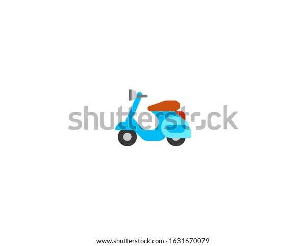 Motor scooter vector flat icon. Isolated moped emoji\
illustration 
