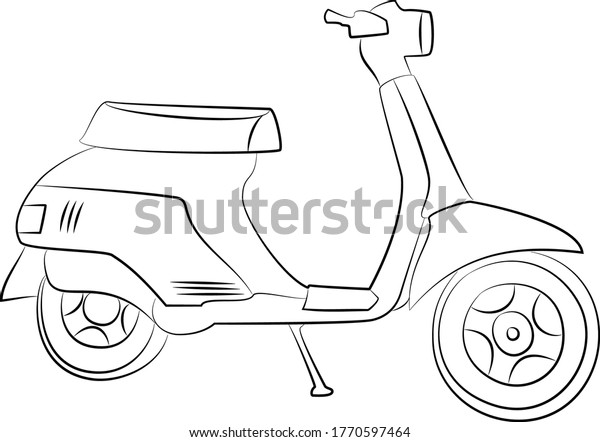 Motor Scooter Vector Illustration Drive Stock Vector (Royalty Free ...