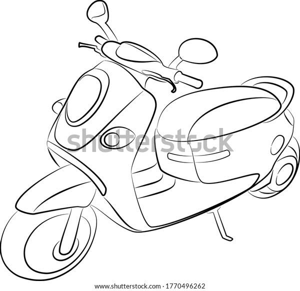 Motor Scooter Vector Illustration White Stock Vector (Royalty Free ...