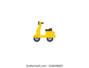 Motor Scooter Vector Isolated Emoticon. Motor Scooter Icon