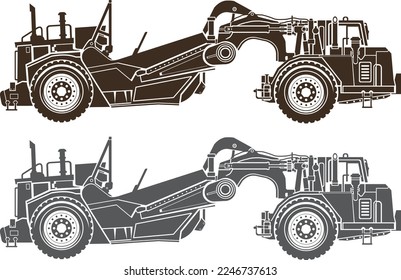 Motor Scrapper Truck in two color choices vector