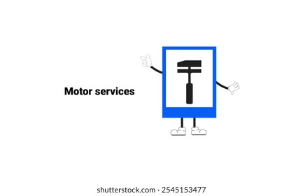 Motor services graphic vector illustration with cartoon characters. Graphic design is suitable for children's education, story books, or traffic safety materials. vector illustration