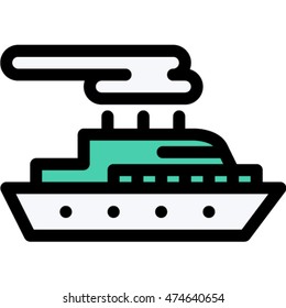 motor ship outline icon