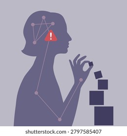 Motor skill and coordination dysfunction, dyspraxia, neurological condition illustration.