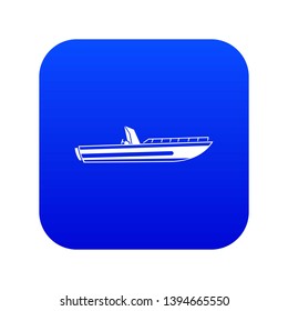Motor speed boat icon digital blue for any design isolated on white vector illustration