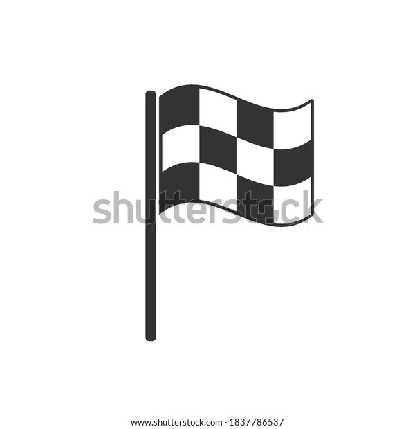 Motor sport checkered flag icon shape symbol.
Finish/start check race logo sign. Vector illustration image.
Isolated on white
background.