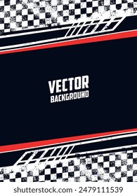 Motor sport colorful vintage background with checkered flags along edges for design of promotional products for racing community vector illustration