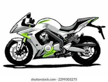 Motor sport illustration image, white background 