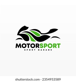 Motor sport logo design template. Motorcycle logo concept. Motor racer logo design concept template