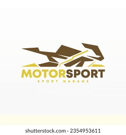 Motor sport logo design template. Motorcycle logo concept. Motor racer logo design concept template