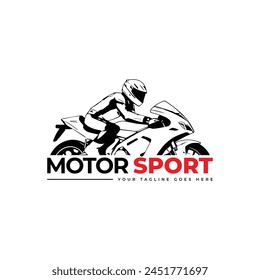 Motor Sport Logo Design Template Motorcycle Vector Stock