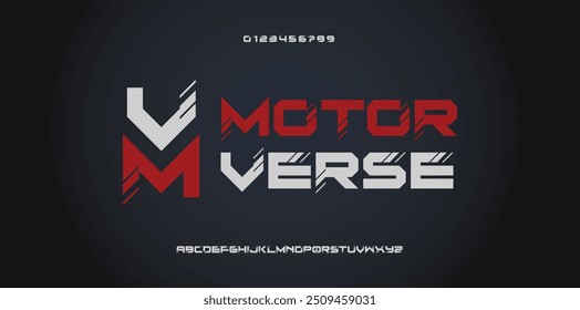 Deporte de motor moderno alfabeto urbano Fuentes tipografía tecnología abstracta futuro diseño de logotipo creativo fuente