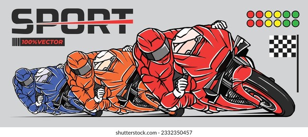 Motor sport racing competition banner. Vector EPS 10