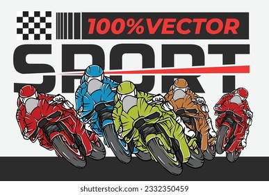 Motor sport racing competition banner. Vector EPS 10