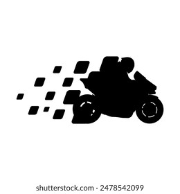 motor sport rider logo motor sport rider siluet, siluet pengendara motor sport vector illustration