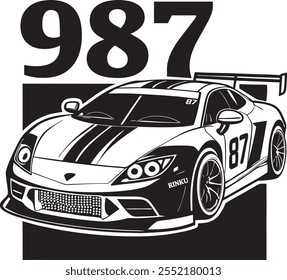 Motor sports competitive team racing. Fast moving generic race car racing 
