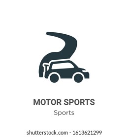 Motor sports glyph icon vector on white background. Flat vector motor sports icon symbol sign from modern sports collection for mobile concept and web apps design.