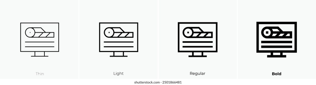 motor sports icon. Thin, Light Regular And Bold style design isolated on white background