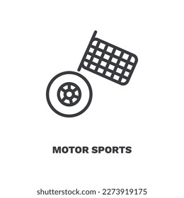 motor sports icon. Thin line motor sports icon from sport and game collection. Outline vector isolated on white background. Editable motor sports symbol can be used web and mobile