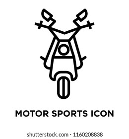 Motor sports icon vector isolated on white background, Motor sports transparent sign , linear symbol and stroke design elements in outline style