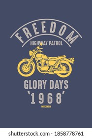 Motor sports vector t-shirt print design.