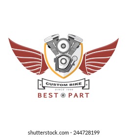 Motor sticker graphic and vector