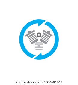 Motor Sync Logo Icon Design