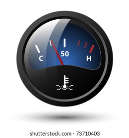 Motor temperature gauge icon. Vector illustration