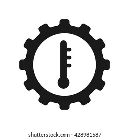 motor temperature icon Vector Illustration on the white background.
