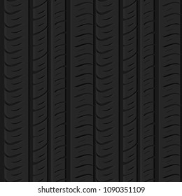 Motor tire tracks vector illustration. Seamless automotive pattern useful for poster, print, flyer, book, booklet, brochure and leaflet backgrounds design. Editable graphic image in grey color.