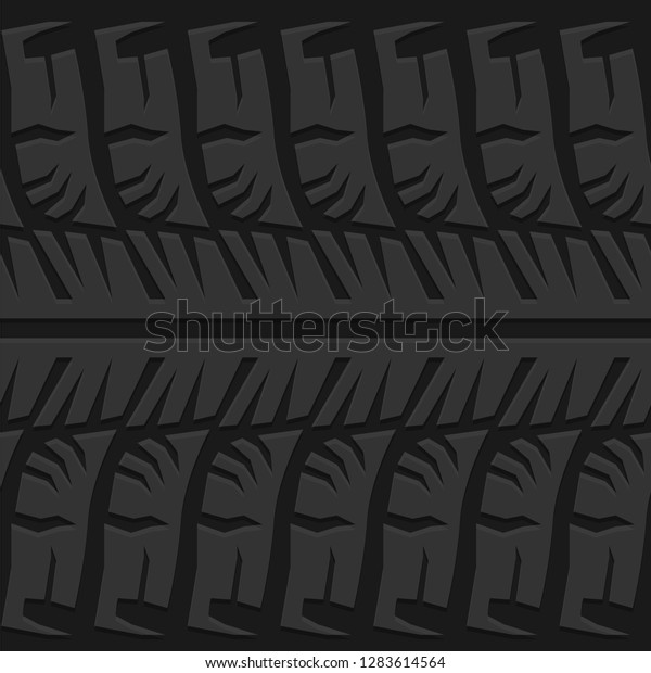 Motor tire tracks vector illustration. Seamless
automotive pattern useful for poster, print, flyer, book, booklet,
brochure and leaflet backgrounds design. Editable graphic image in
grey color.
