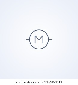 Motor, vector best gray line symbol on white background, EPS 10