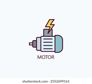 Ilustración De Símbolo De Vector De Motor, Icono O Logotipo