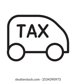 Motor vehicle tax icon in thin line style vector illustration graphic design