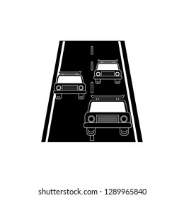 Motor vehicles on highway