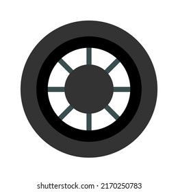 Icono de la rueda del motor. Ilustración del vector