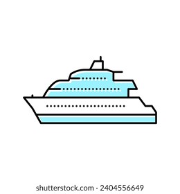 motor yacht boat color icon vector. motor yacht boat sign. isolated symbol illustration svg