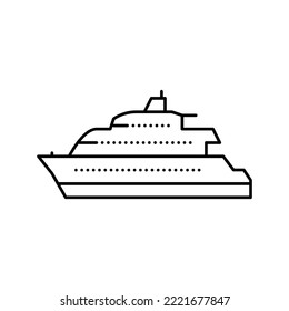 motor yacht boat line icon vector. motor yacht boat sign. isolated contour symbol black illustration