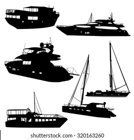 motor yacht collection - vector