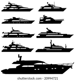 motor yacht vector