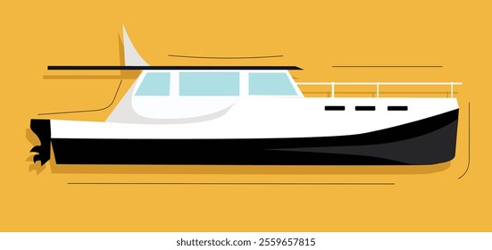 Motor yacht vector. Vector Fishing Boat