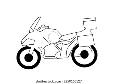 Motorbike Adventure touring sketch on white background. Motorcycle Adventure touring Vector illustration.
