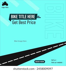 Motorbike advertisement marketing promotional poster graphics.