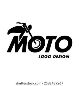 A motorbike black logo design