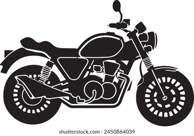 motorbike black silhouette vector art design illustration