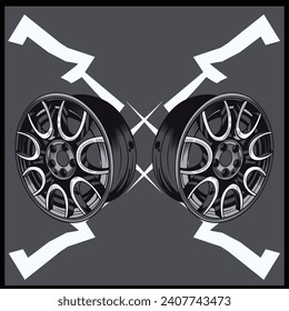 
Motorbike and car tires vector design best for sticker