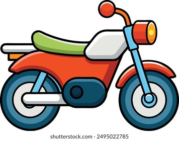 Motorbike Cartoon Style Vector Illustration Art
