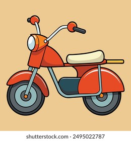 Motorbike Cartoon Style Vector Illustration Art
