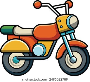 Motorbike Cartoon Style Vector Illustration Art