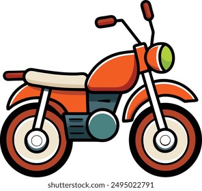 Motorbike Cartoon Style Vector Illustration Art